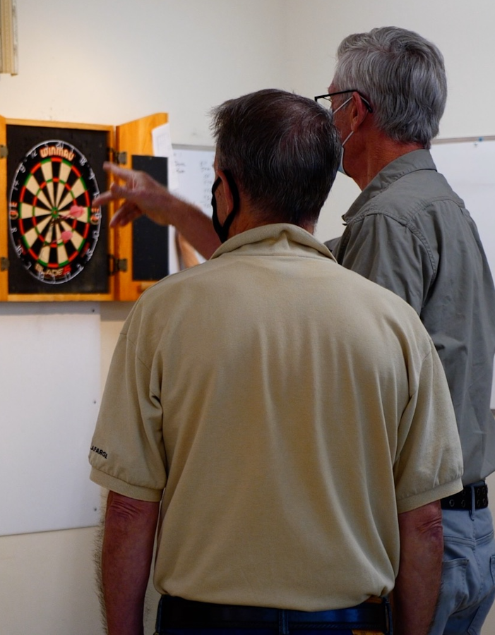 Darts at 50 plus club at Sackville Heights Community Centre